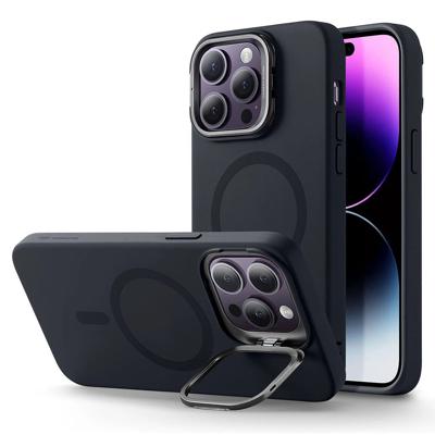 iPhone 14 Pro Max Cloud Soft Case with Stash Stand (HaloLock) - Black