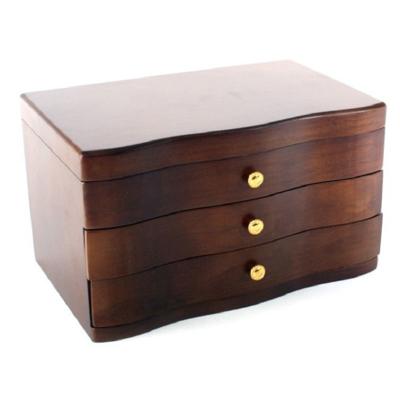 Sieraden ladekastje - bruin - van hout - 27 x 18 x 16 cm - Sieradenkastje - Juwelenkastje