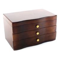 Sieraden ladekastje - bruin - van hout - 27 x 18 x 16 cm - Sieradenkastje - Juwelenkastje Sieraden ladekastje - bruin - van hout - 27 x 18 x 16 cm - Sieradenkastje - Juwelenkastje