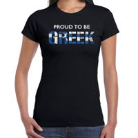 Griekenland Proud to be Greek landen t-shirt zwart dames