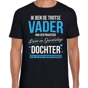 Trotse vader / dochter cadeau t-shirt zwart voor heren