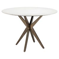 Richmond Ronde Eettafel Maisy Marmer, 114cm - Wit - thumbnail