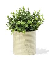 HEMA Bloempot ⌀13x13.4cm keramiek strepen bruin (bruin)