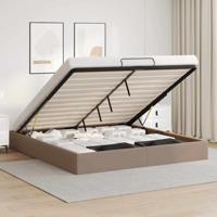 Bedframe zonder matras 200x200 cm kunstleer cappuccinokleurig
