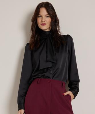 blouse met strikkraag blouse met strikkraag