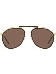 Dolce & Gabbana Eyewear lunettes de soleil DG2277 à monture aviateur - Or