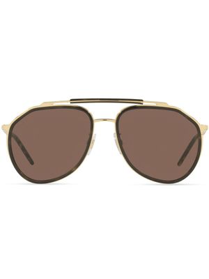 Dolce & Gabbana Eyewear lunettes de soleil DG2277 à monture aviateur - Or