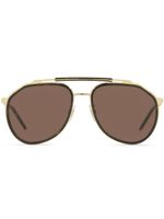 Dolce & Gabbana Eyewear lunettes de soleil DG2277 à monture aviateur - Or