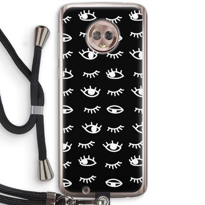 Eye pattern #3: Motorola Moto G6 Transparant Hoesje met koord