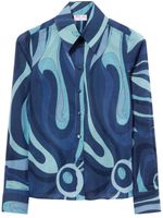 PUCCI chemise en coton à motif ondulé - Bleu