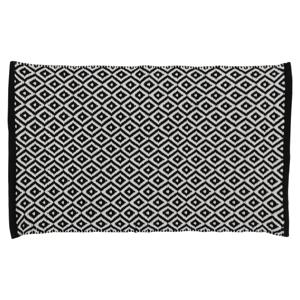 Differnz Wales badmat 100% katoen - geschikt voor vloerverwarming - 50 x 80 cm - zwart/wit