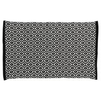 Differnz Wales badmat 100% katoen - geschikt voor vloerverwarming - 50 x 80 cm - zwart/wit