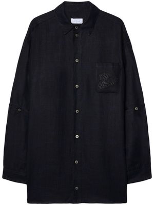 Off-White surchemise en lin à logo brodé - Noir