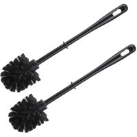 2x stuks buemag wc-borstel/toiletborstel - zwart - 36 cm - kunststof - toiletgarnituur