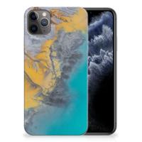 Apple iPhone 11 Pro Max | TPU | Siliconen hoesje | Marble Blue Gold