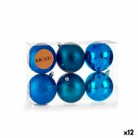 Set kerstballen Blauw Plastic 7 x 8 x 7 cm (12 Stuks)
