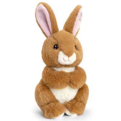 Keel Toys pluche Konijn - knuffeldier - bruin - zittend - 19 cm