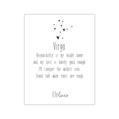 Mini Poster • Sterrenbeeld Virgo - Engels