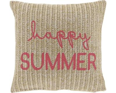Kussen happy summer 45 x 45 cm suger pink