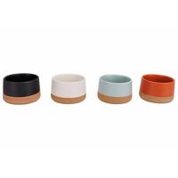 Cosy & Trendy Kommetje/serveer schaaltje - 4x stuks - D9 x 5 cm - aardewerk - mix kleuren