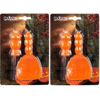 Set van 2x stuks boland pompoen snijset - 2-delig - met sjablonen - halloween - pompoenen uithollen