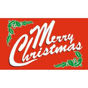 Vlag versiering van Merry Christmas - 90 x 150 cm - rood - polyester - kerst