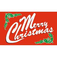 Vlag versiering van Merry Christmas - 90 x 150 cm - rood - polyester - kerst - thumbnail