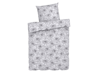 LIVARNO home Dekbedovertrek 200 x 200 cm (Bloemen/wit/grijs)
