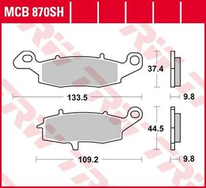 TRW Remblokken, en remschoenen voor de moto, MCB870SH Sinter street