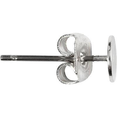 Creativ Company Oorstekers, l: 13 mm, verzilverd, 10 stuk/ 1 doos