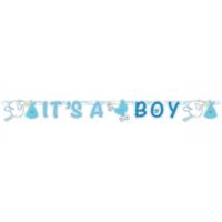 Letterslinger Its a Boy - blauw - 170 cm - geboorte jongen slinger - feestslinger Letterslinger Its a Boy - blauw - 170 cm - geboorte jongen slinger - feestslinger