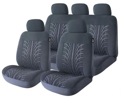 Car Plus stoelhoezenset Road Master uni polyester zwart 11 delig Car Plus stoelhoezenset Road Master uni polyester zwart 11 delig