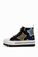 Hoge sneaker met plateauzool en jacquard - MATERIAL FINISHES - 37 - thumbnail