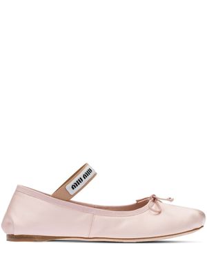 Miu Miu ballerines à bride à logo - Rose