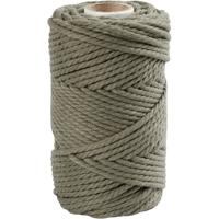 Creativ Company Macramé koord, l: 55 m, d 4 mm, mosgroen, 330 gr/ 1 rol