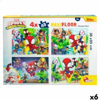 Set van 4 Puzzels Spidey 35 x 1,5 x 25 cm 48 Onderdelen (6 Stuks)