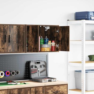 Garagewandkast bewerkt hout gerookt eiken