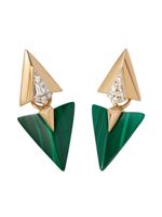 Annoushka boucles d'oreilles en or 18ct pavées de diamants - Vert