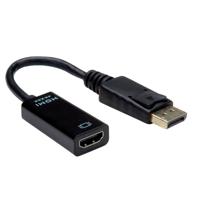 Value 12.99.3139 DisplayPort-kabel DisplayPort / HDMI Adapterkabel DisplayPort-stekker, HDMI-A-bus 0.15 m Zwart