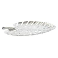 Tafeldecoratie Home ESPRIT Zilverkleurig Aluminium Modern Blad van een plant 38,5 x 28 x 3 cm