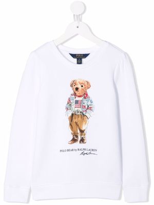 POLO RALPH LAUREN KIDS t-shirt à imprimé Polo Bear - Blanc