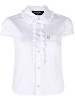 DSQUARED2 chemise en coton à volants - Blanc