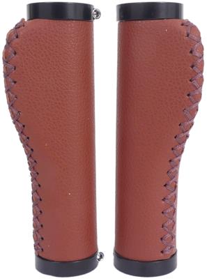 Handvatset Edge Leer incl Lockring - camel brown- 135/135mm (werkplaatsverpakking)