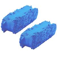 Crepe papier feest slingers/guirlande - 2x - 6 meter - blauw - feestversiering - uni kleuren