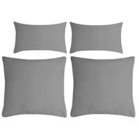 Stof Textile sierkussen Nelson - 4x - grijs - 2 formaten - polyester