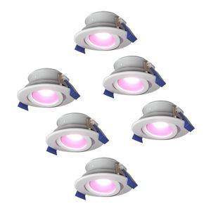 Set van 6 Smart Lima LED inbouwspots - Kantelbaar - Dimbaar - RGBWW - IP65 waterdicht en stofdicht - Buiten - Badkamer - GU10 verwisselbare lichtbron