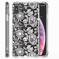 Apple iPhone X | Xs Case Black Flowers - thumbnail