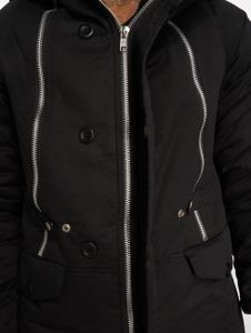 VSCT Clubwear / winterjas Double Zipper Huge Luxury in zwart