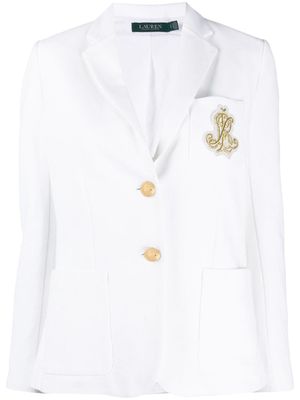 Lauren Ralph Lauren blazer à logo poitrine - Blanc