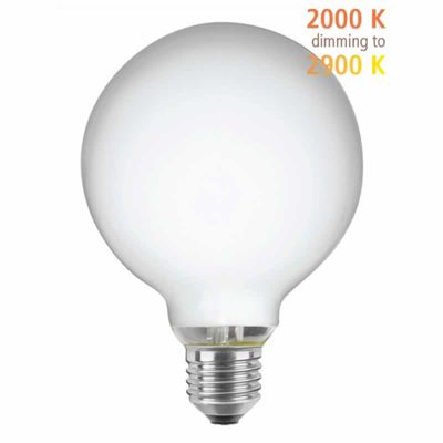 LED Globe dim to warm 95 opaal 4W 190 Lumen, Segula gezellig warm kaarslicht